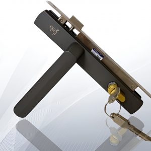 Bộ Khoá TDN 611 tay đúc hệ 55 vát cạnh Ghi Xám